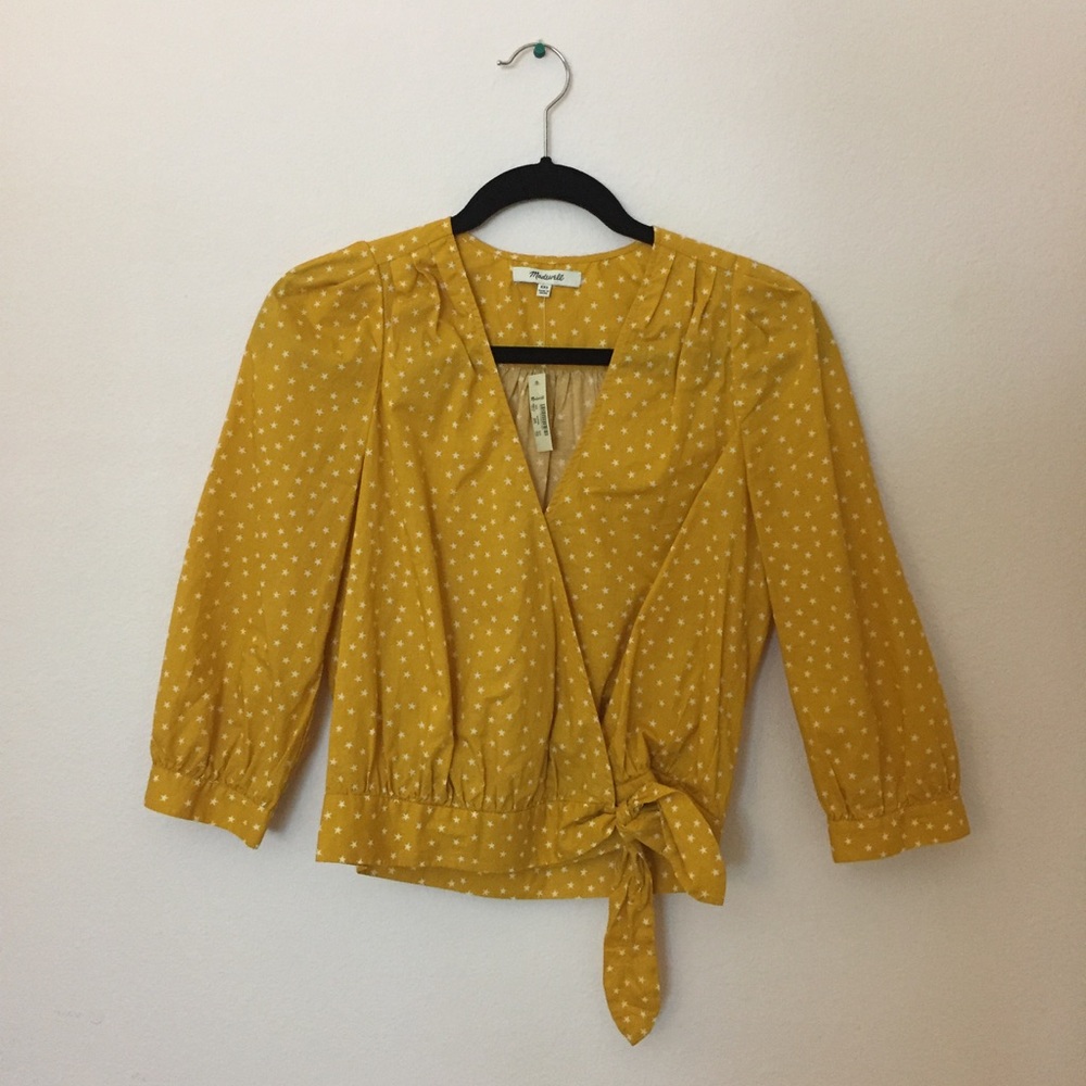 NWT Madewell Wrap Top in Star Scatter (XXS) - Picture 2 of 4